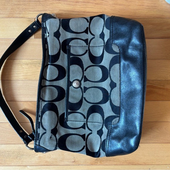 Coach Black and Gray Signature Shoulder Bag - Picture 6 of 7